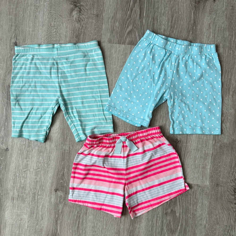 Set of three Carters Soft Girls Shorts size 5t
